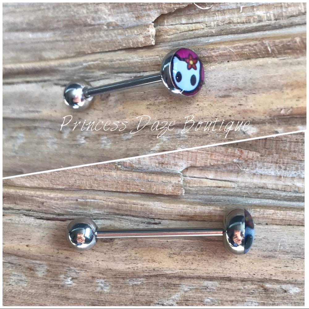 Kitty Skull Tongue Ring
